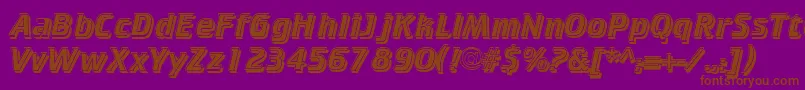 フォントCricketinlineshadowNormal – 紫色の背景に茶色のフォント