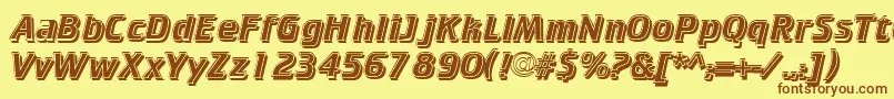 Czcionka CricketinlineshadowNormal – brązowe czcionki na żółtym tle