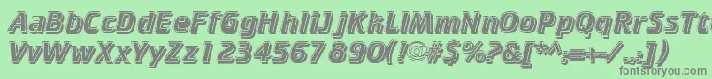 Шрифт CricketinlineshadowNormal – серые шрифты на зелёном фоне
