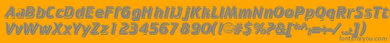 CricketinlineshadowNormal-Schriftart – Graue Schriften auf orangefarbenem Hintergrund