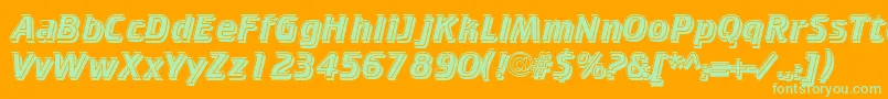 CricketinlineshadowNormal Font – Green Fonts on Orange Background