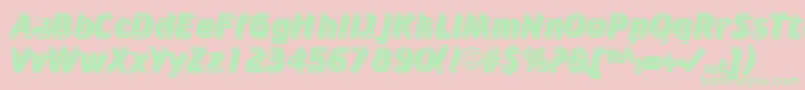 CricketinlineshadowNormal-Schriftart – Grüne Schriften auf rosa Hintergrund