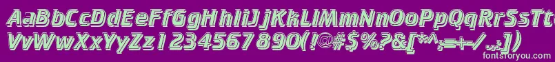 CricketinlineshadowNormal Font – Green Fonts on Purple Background