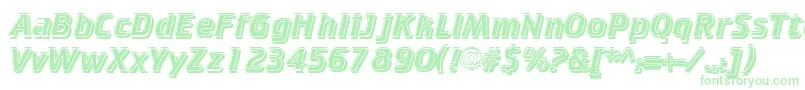 フォントCricketinlineshadowNormal – 白い背景に緑のフォント