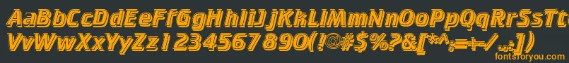 フォントCricketinlineshadowNormal – 黒い背景にオレンジの文字
