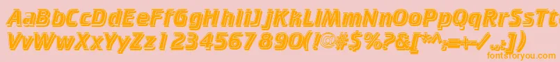 フォントCricketinlineshadowNormal – オレンジの文字がピンクの背景にあります。