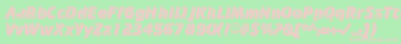 CricketinlineshadowNormal-Schriftart – Rosa Schriften auf grünem Hintergrund