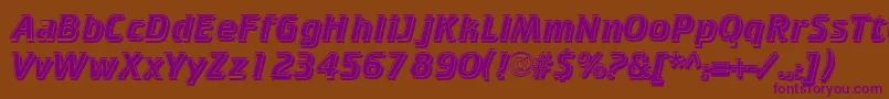 CricketinlineshadowNormal-Schriftart – Violette Schriften auf braunem Hintergrund