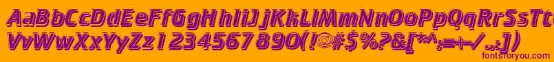 フォントCricketinlineshadowNormal – オレンジの背景に紫のフォント