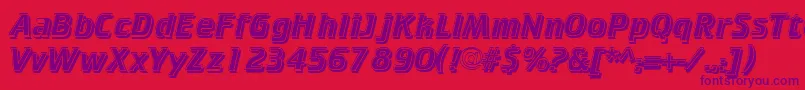 CricketinlineshadowNormal-Schriftart – Violette Schriften auf rotem Hintergrund