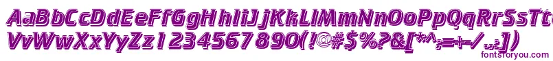 CricketinlineshadowNormal-fontti – violetit fontit valkoisella taustalla