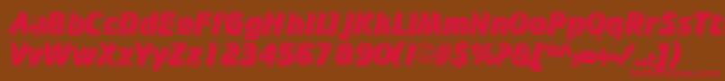 Czcionka CricketinlineshadowNormal – czerwone czcionki na brązowym tle