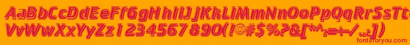 フォントCricketinlineshadowNormal – オレンジの背景に赤い文字