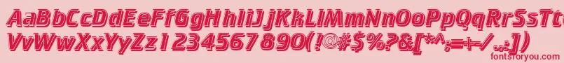 フォントCricketinlineshadowNormal – ピンクの背景に赤い文字