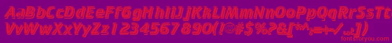 フォントCricketinlineshadowNormal – 紫の背景に赤い文字
