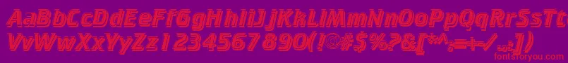 CricketinlineshadowNormal Font – Red Fonts on Purple Background