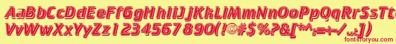 フォントCricketinlineshadowNormal – 赤い文字の黄色い背景