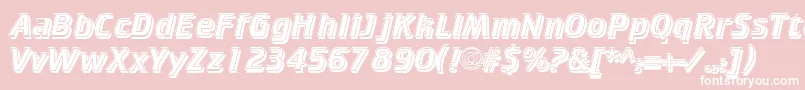 CricketinlineshadowNormal-fontti – valkoiset fontit vaaleanpunaisella taustalla
