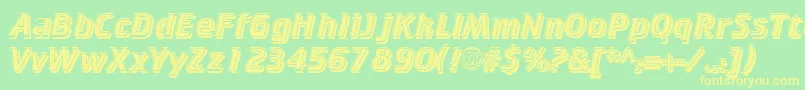 CricketinlineshadowNormal Font – Yellow Fonts on Green Background