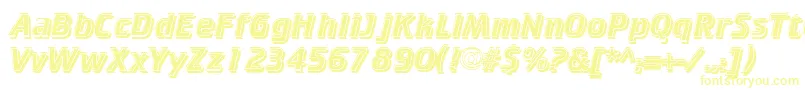 CricketinlineshadowNormal-fontti – keltaiset fontit valkoisella taustalla