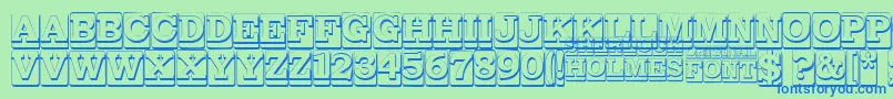 フォントSherlockHolmes – 青い文字は緑の背景です。