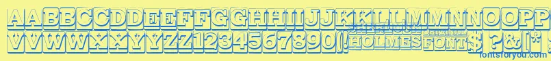 SherlockHolmes Font – Blue Fonts on Yellow Background