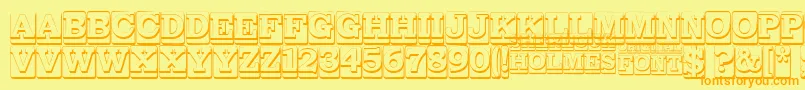 SherlockHolmes Font – Orange Fonts on Yellow Background