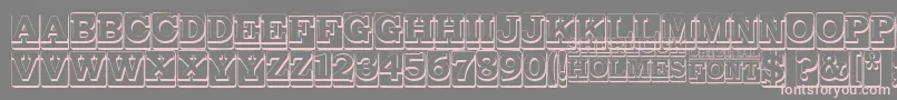 フォントSherlockHolmes – 灰色の背景にピンクのフォント