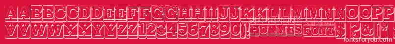 SherlockHolmes-Schriftart – Rosa Schriften auf rotem Hintergrund