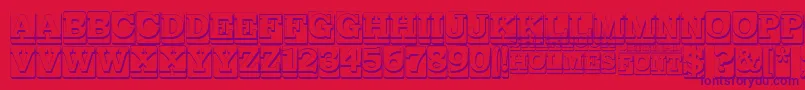 SherlockHolmes-Schriftart – Violette Schriften auf rotem Hintergrund
