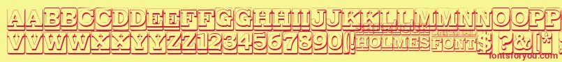 フォントSherlockHolmes – 赤い文字の黄色い背景