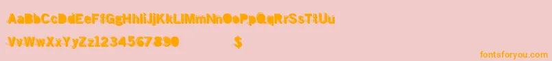 Doubleshadow-Schriftart – Orangefarbene Schriften auf rosa Hintergrund