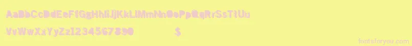 Doubleshadow Font – Pink Fonts on Yellow Background