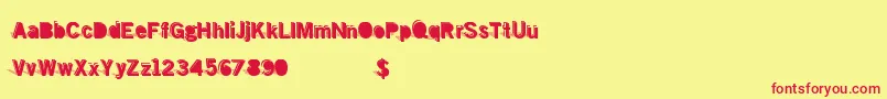 Doubleshadow Font – Red Fonts on Yellow Background