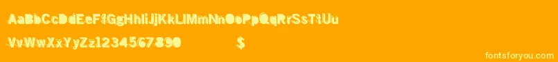 Doubleshadow Font – Yellow Fonts on Orange Background