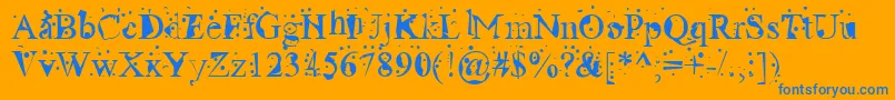 RadioactiveRoman Font – Blue Fonts on Orange Background