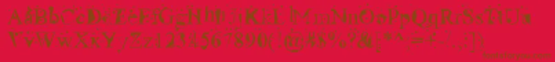 RadioactiveRoman Font – Brown Fonts on Red Background