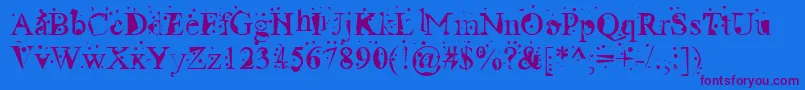 RadioactiveRoman Font – Purple Fonts on Blue Background