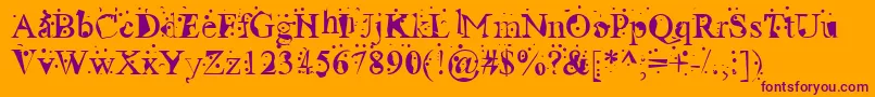 RadioactiveRoman Font – Purple Fonts on Orange Background