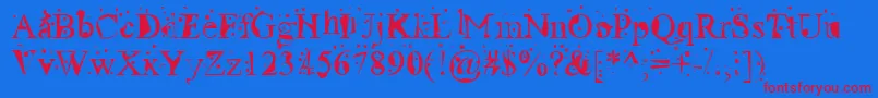 RadioactiveRoman Font – Red Fonts on Blue Background
