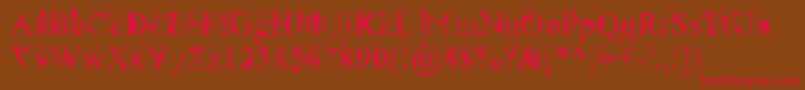 RadioactiveRoman Font – Red Fonts on Brown Background
