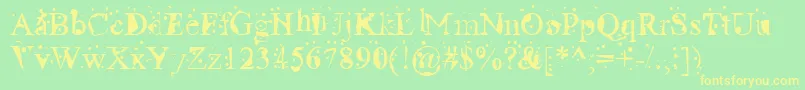 RadioactiveRoman Font – Yellow Fonts on Green Background
