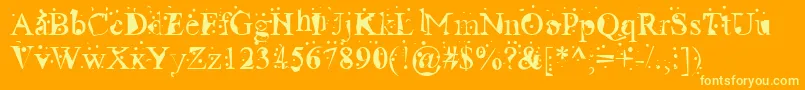 RadioactiveRoman Font – Yellow Fonts on Orange Background