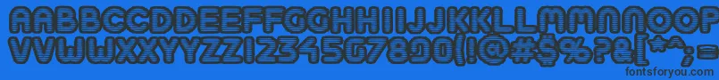 Boobtoobopen-Schriftart – Schwarze Schriften auf blauem Hintergrund