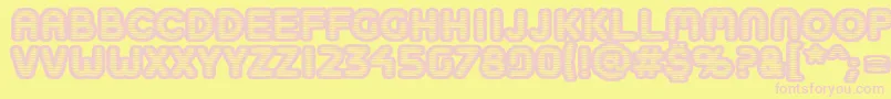 Boobtoobopen-fontti – vaaleanpunaiset fontit keltaisella taustalla