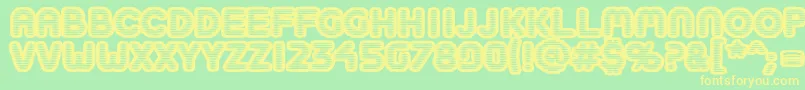 Boobtoobopen-fontti – keltaiset fontit vihreällä taustalla