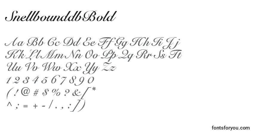 Czcionka SnellbounddbBold – alfabet, cyfry, specjalne znaki