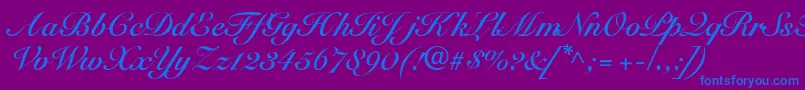 フォントSnellbounddbBold – 紫色の背景に青い文字