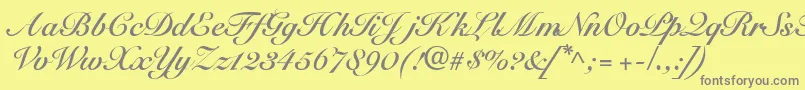 Fonte SnellbounddbBold – fontes cinzas em um fundo amarelo