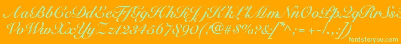 SnellbounddbBold Font – Green Fonts on Orange Background